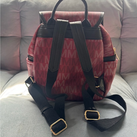 Red Backpack with Flap Closure - Picture 5 of 10